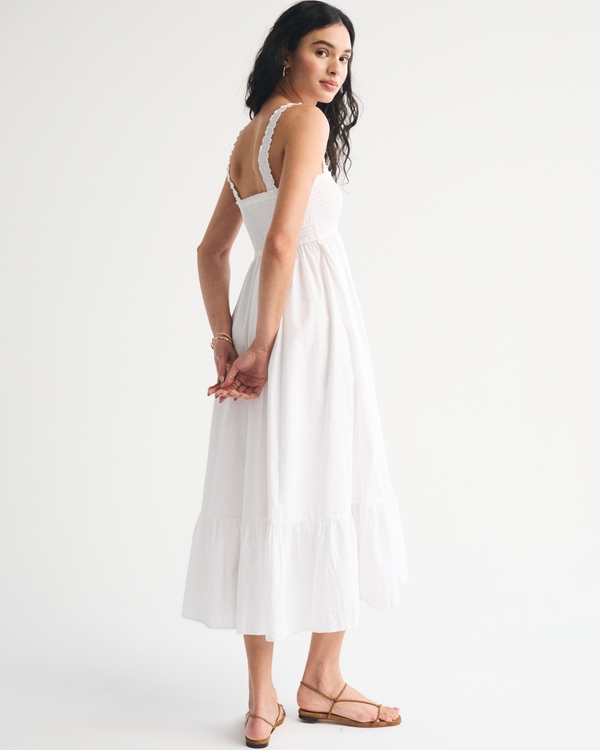 abercrombie short sleeve smocked midi dress Short-Sleeve Smocked Midi Dress