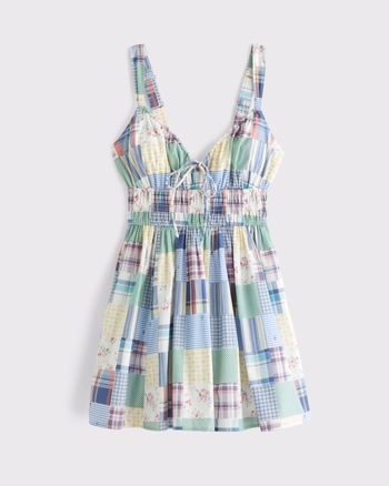 Bra-Free Smocked Tie-Front Skort