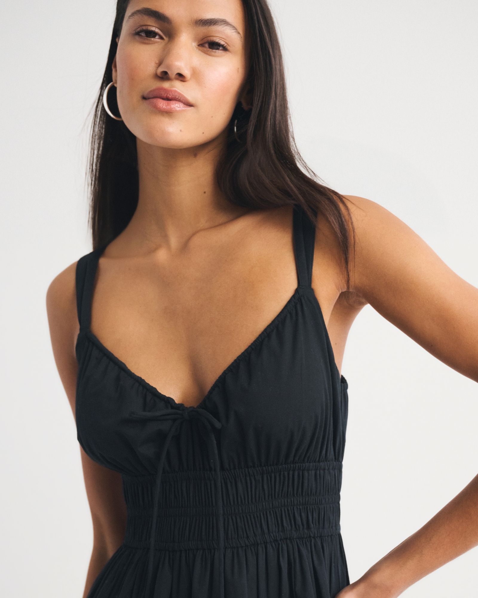 Bra-Free Smocked Tie-Front Skort