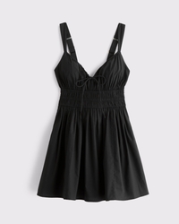 Bra-Free Smocked Tie-Front Skort