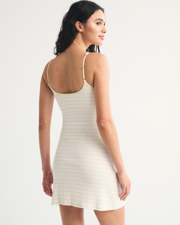 Bra-Free Rib Henley 90s Cami Mini Dress