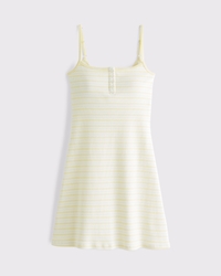 Bra-Free Rib Henley 90s Cami Mini Dress