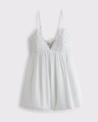 Bra-Free V-Neck Lace Flowy Romper