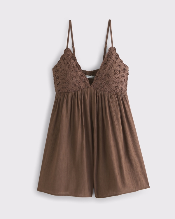 Bra-Free V-Neck Lace Flowy Romper