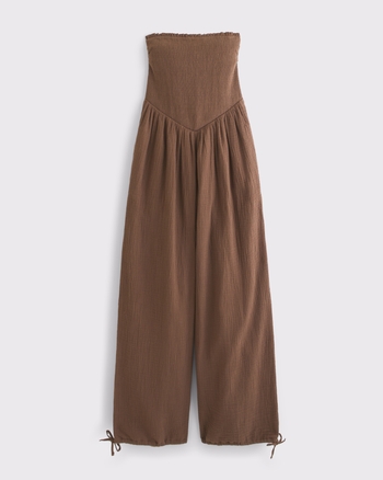 A&F Sydney Smocked Strapless Balloon Leg Jumpsuit