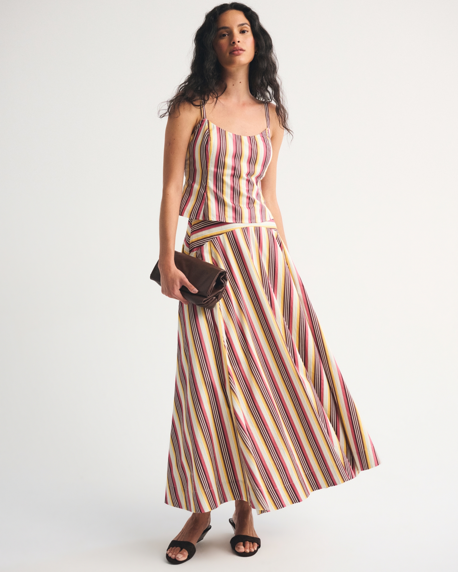 High Rise Flowy Maxi Set Skirt