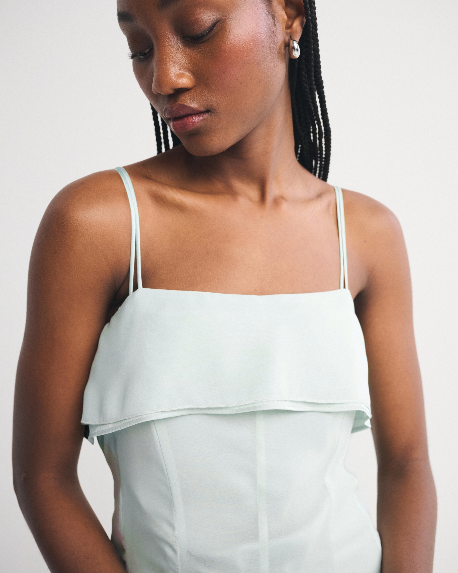 bra-free long-sleeve mesh maxi dress abercrombie petite small Women's A&F Bra-Free 2-in-1 Convertible Maxi Dress in Lime | Size XL