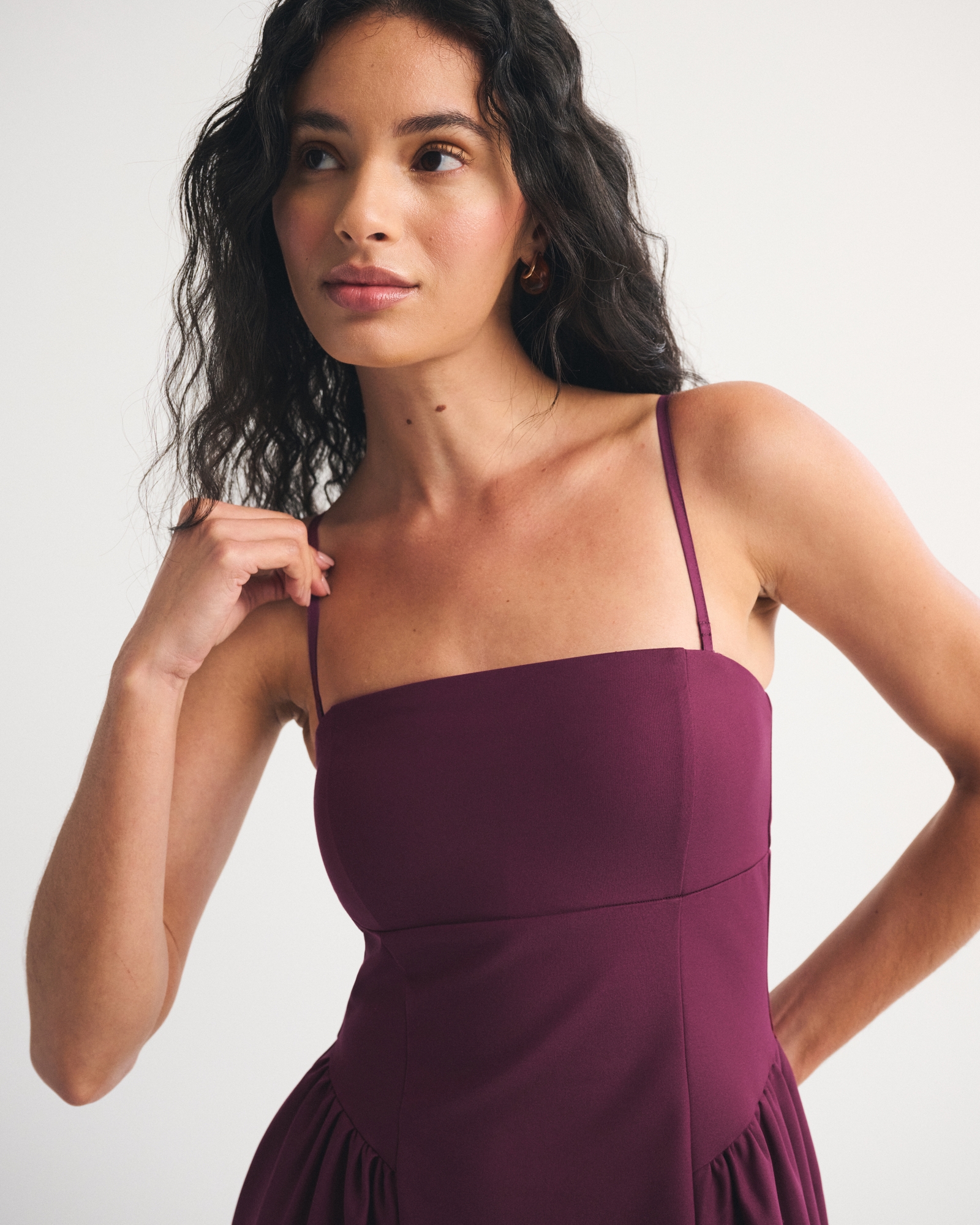 Bra-Free Dipped Waist Maxi Dress