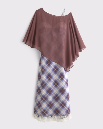 Bra-Free Lace Trim Midi Dress