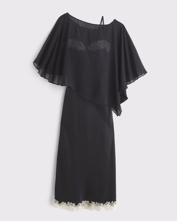 Bra-Free Lace Trim Midi Dress