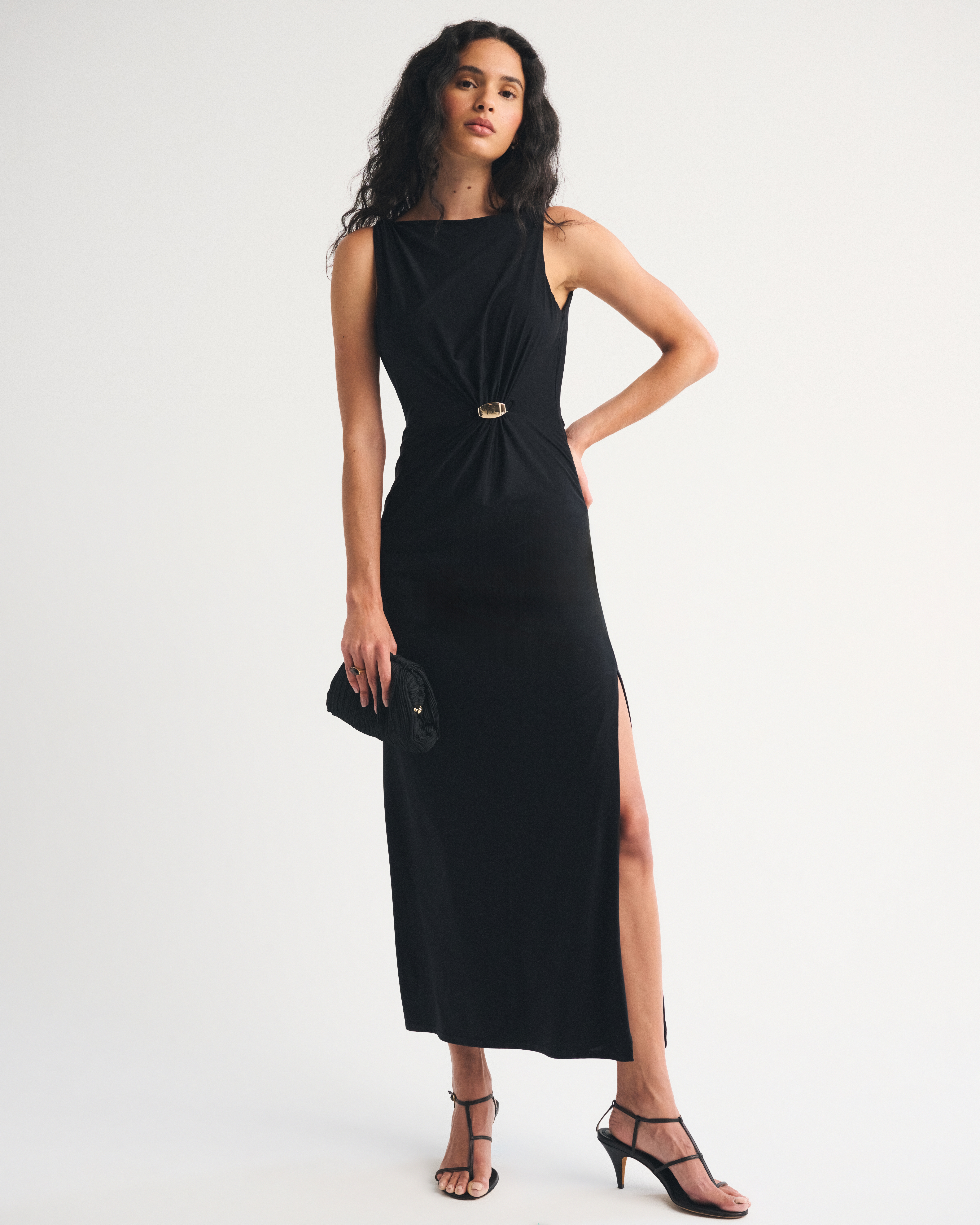 Женские платья Abercrombie & Fitch Bra-Free Draped Hardware Maxi Dress — фото 2