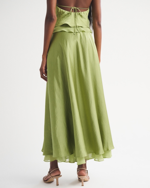 High Rise Satin Maxi Set Skirt