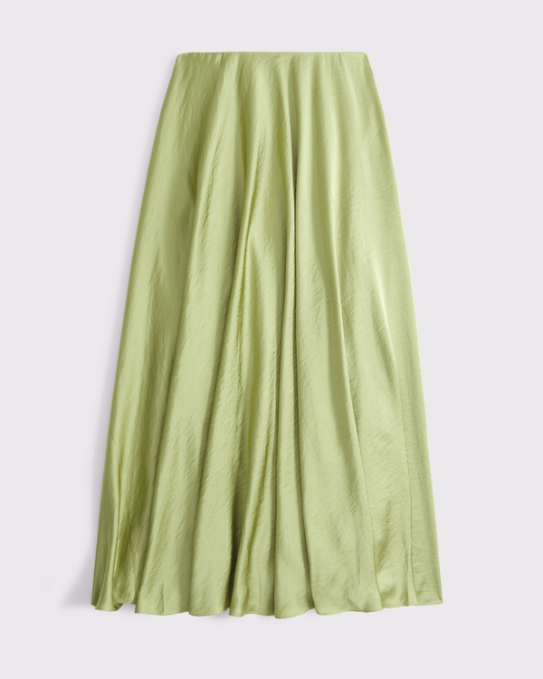 High Rise Satin Maxi Set Skirt