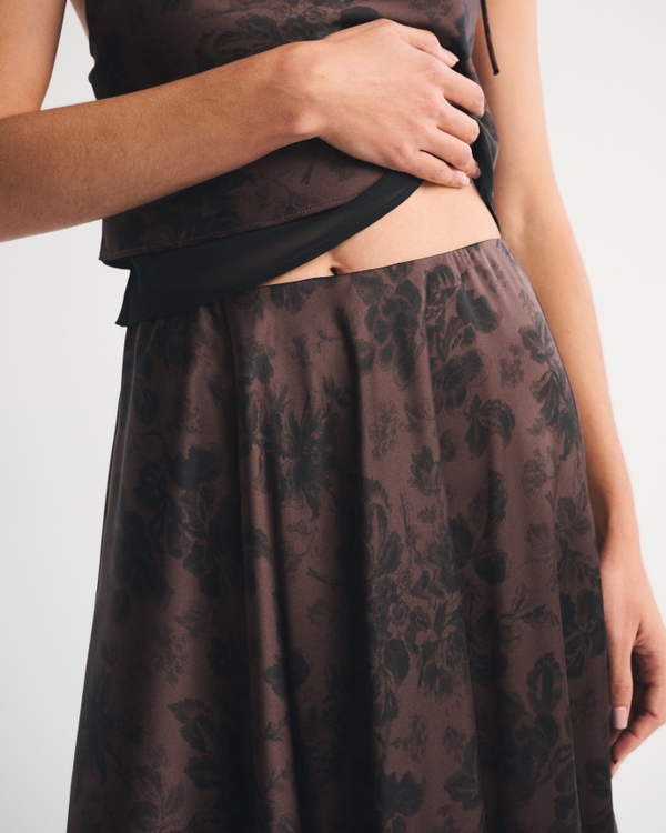 High Rise Satin Maxi Set Skirt