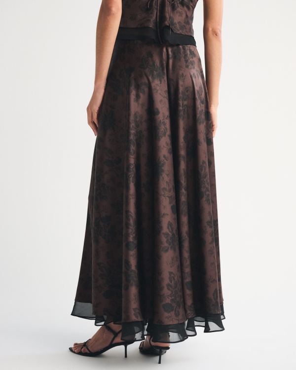 High Rise Satin Maxi Set Skirt