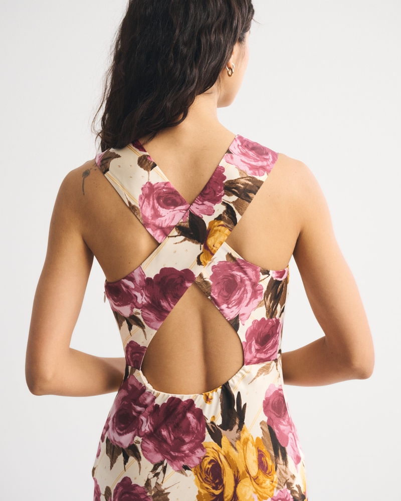 Women's High-Neck Keyhole Maxi Dress | Women's Clearance | Abercrombie.com