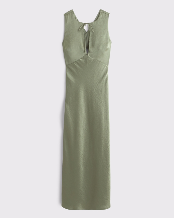 High-Neck Keyhole Maxi Dress