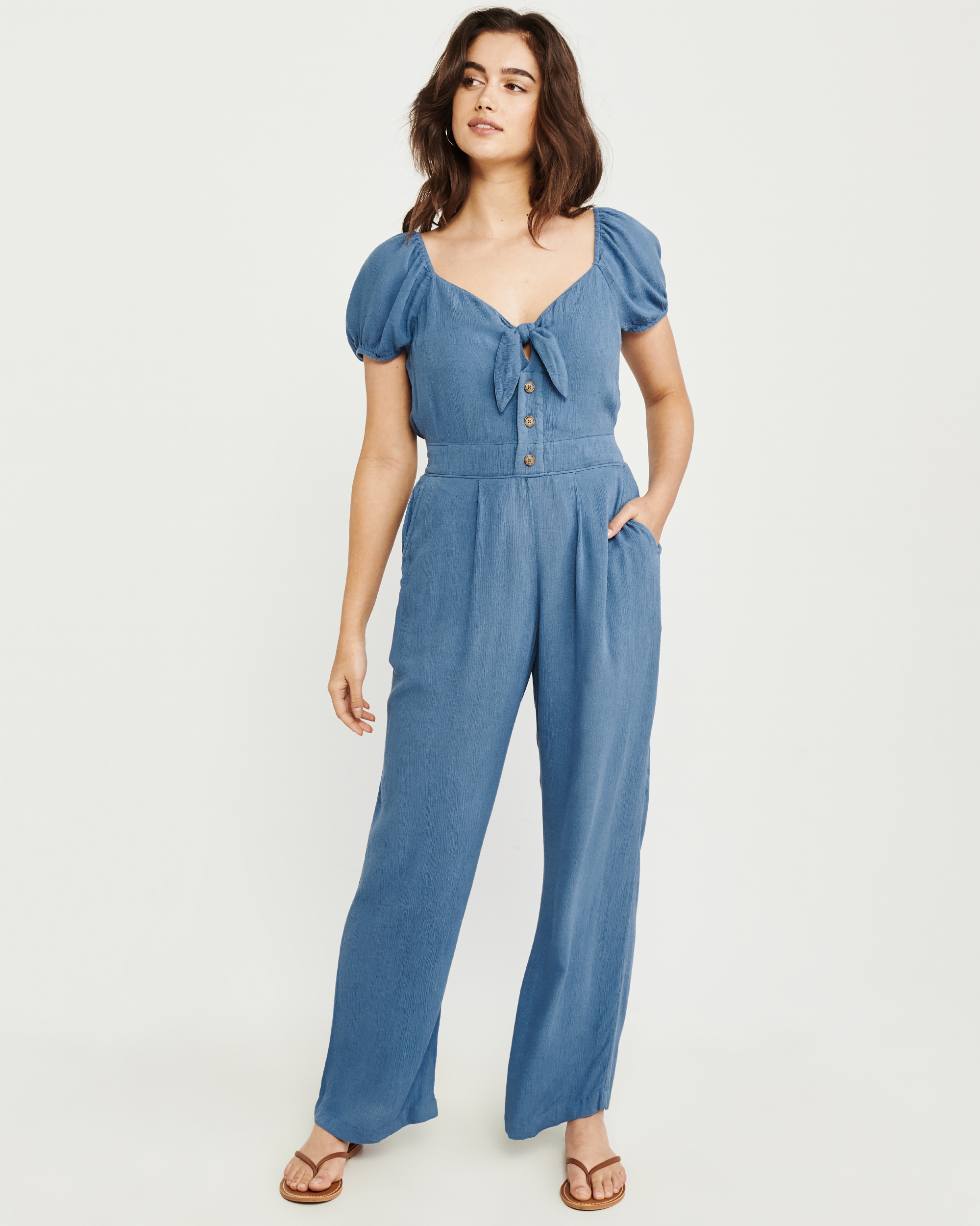 abercrombie denim jumpsuit