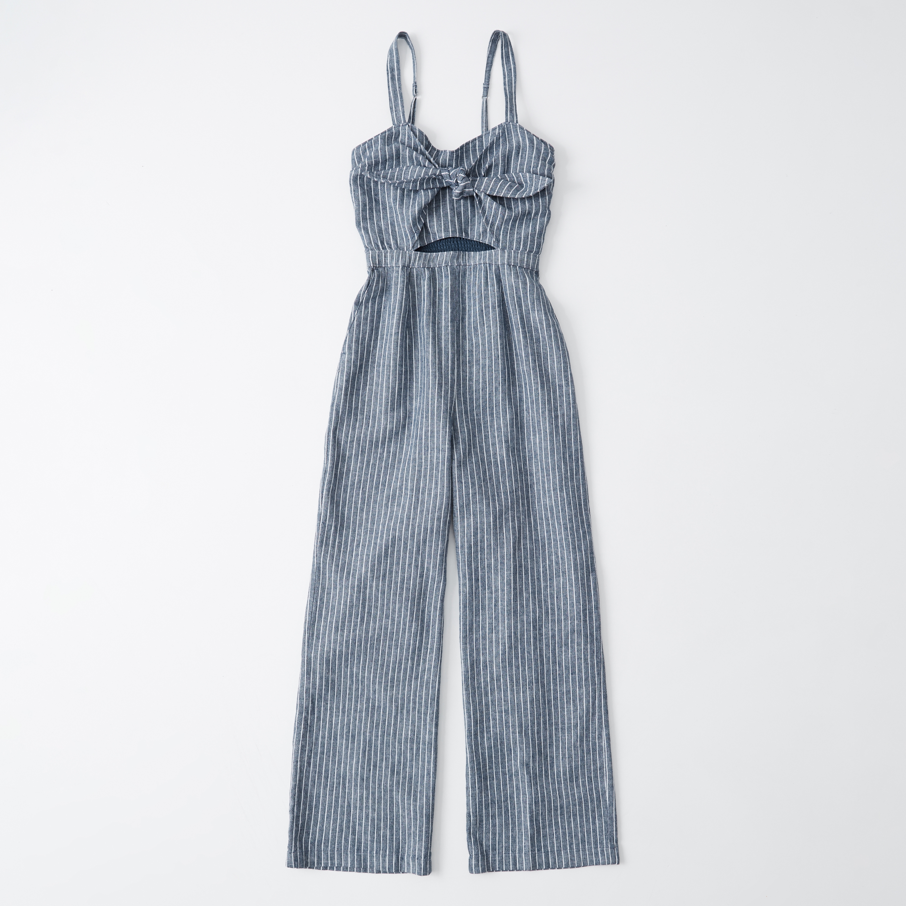 tie front cutout jumpsuit