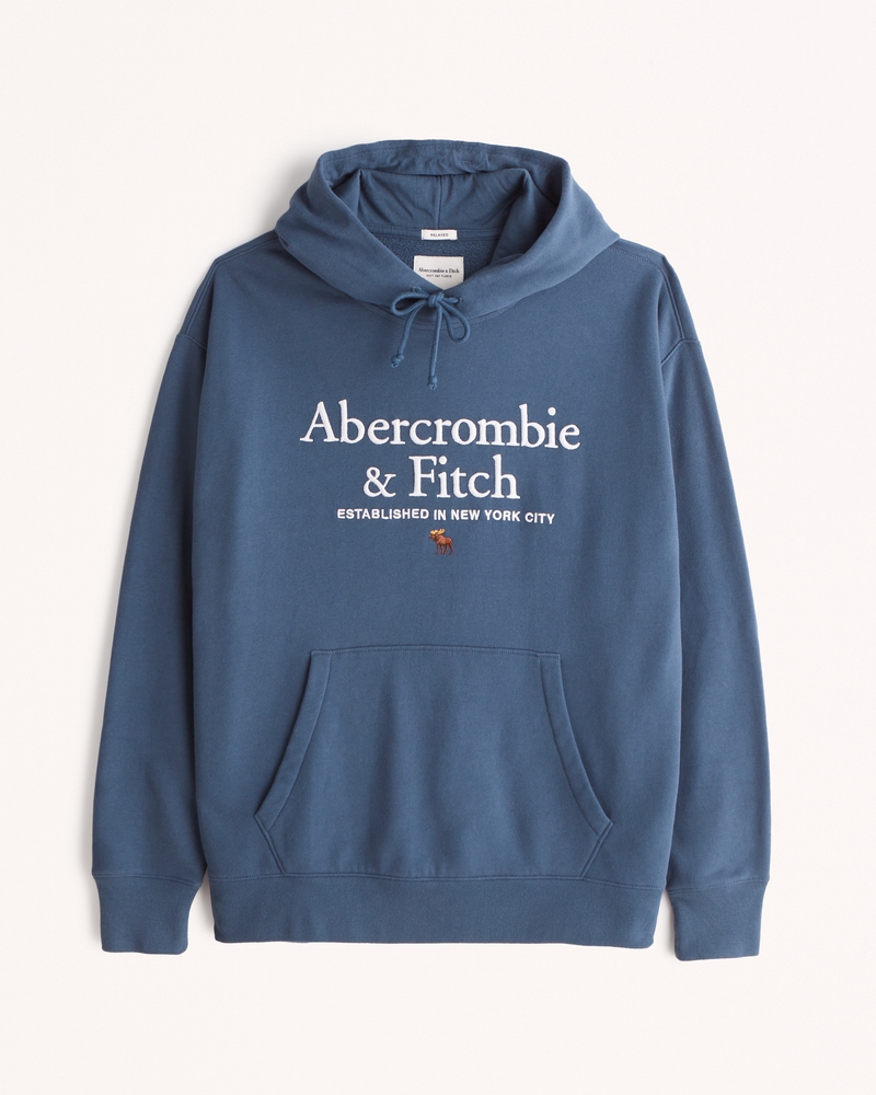 Abercrombie logo top tape hoodie