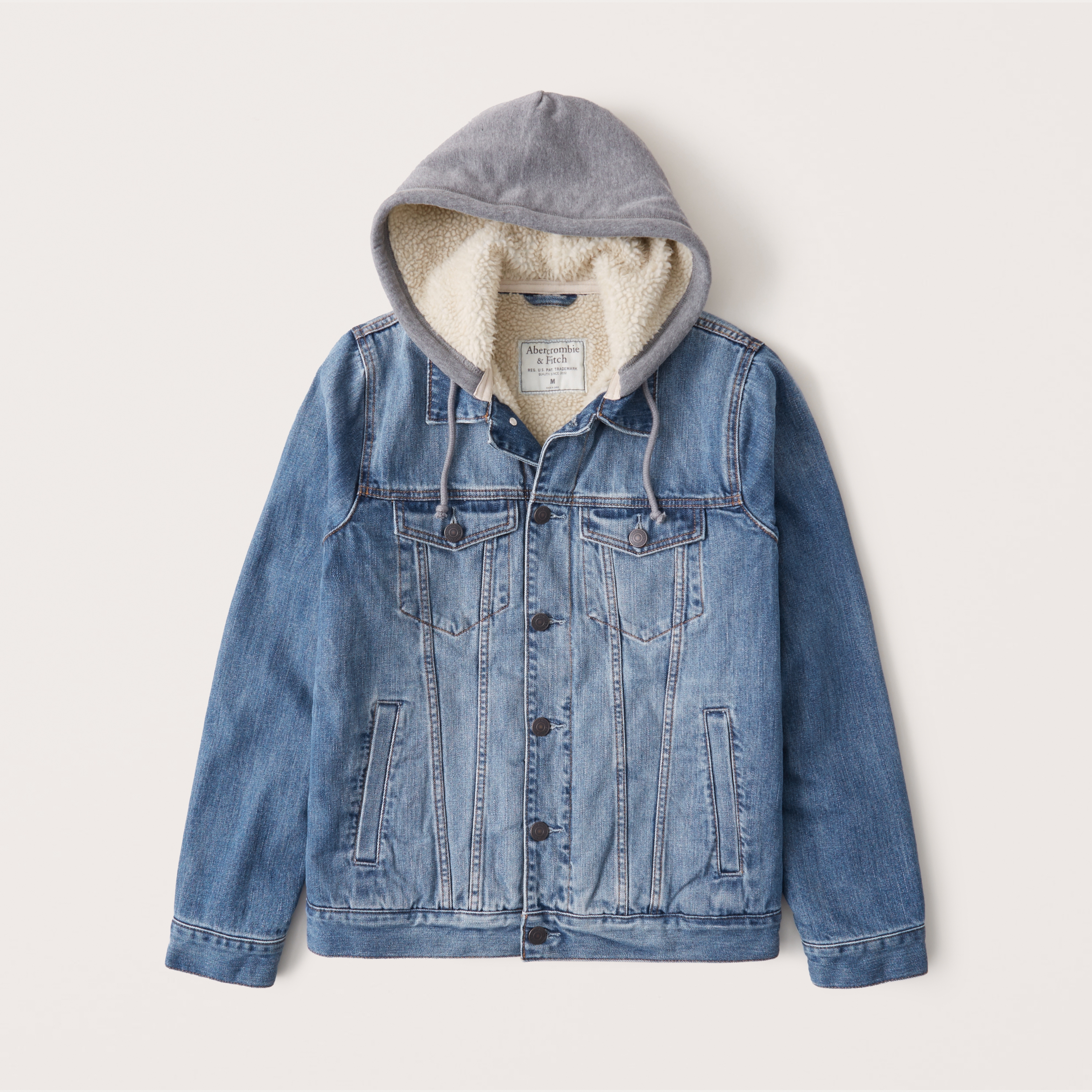 abercrombie denim sherpa jacket
