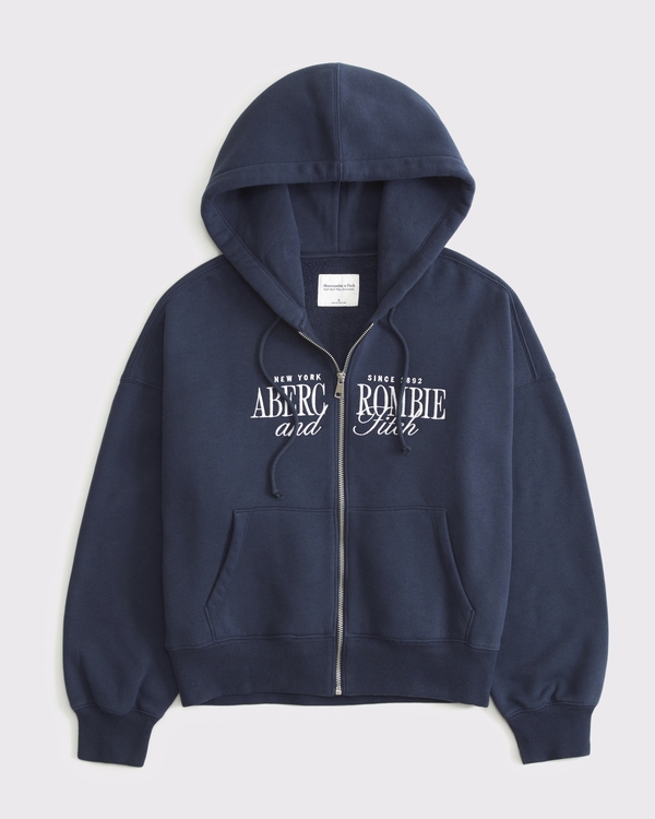 ロゴ フルジップフーディー, Navy Dd view 1