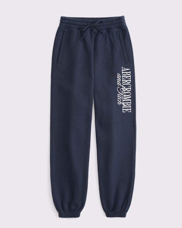 ロゴ付きフリーススウェットパンツ, Navy Dd view 1