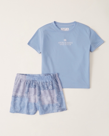 girls shortsleeve logo pajama set girls sale