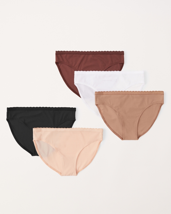 girls 5-pack rib bikini briefs, girls underwear & bralettes