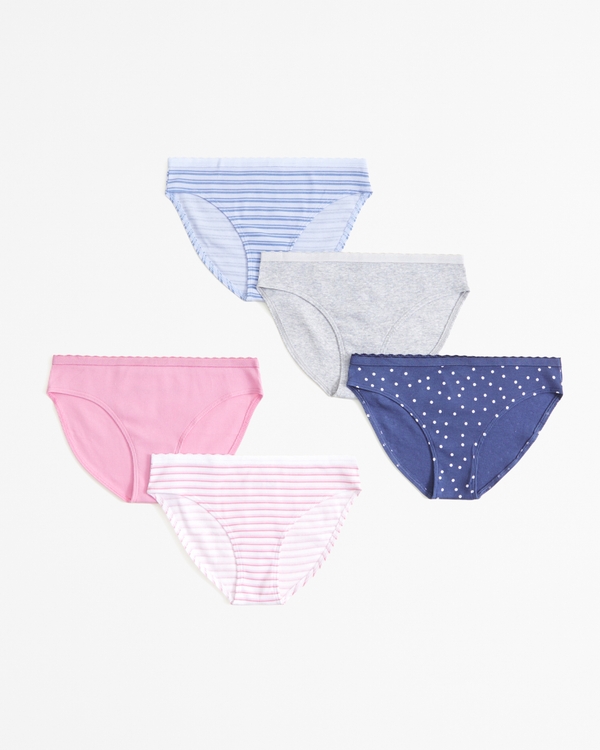 5-pack ribbed bikini briefs, Blue And Pink Multi Color