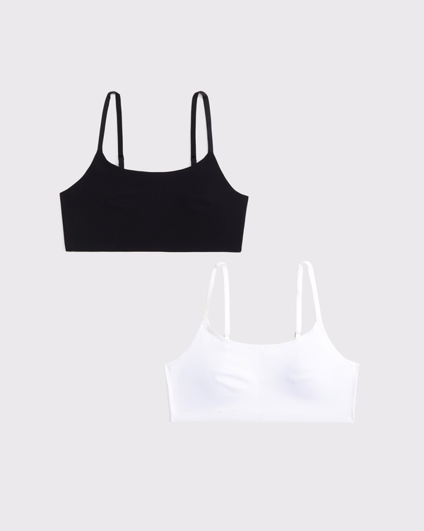 2-pack seamless bralettes, Black And White view 1