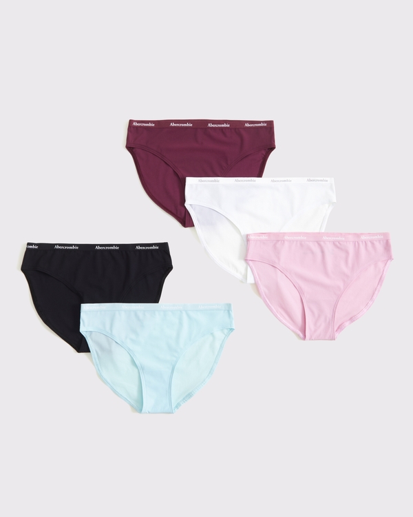 5-pack seamless bikini briefs, Pink Multicolor view 1