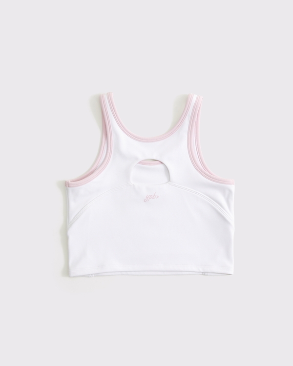 ypb longline sports bra, White view 2