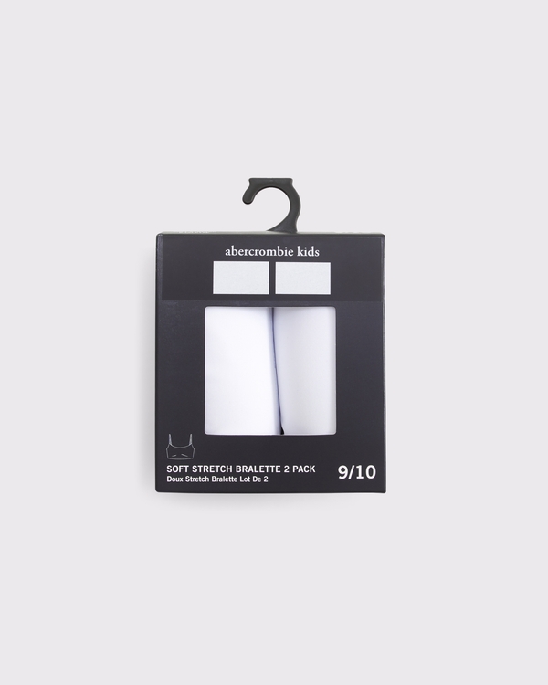 2-pack soft stretch fabric bralettes, White view 2
