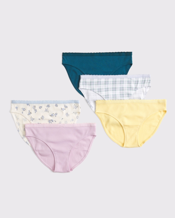 5-pack rib bikini briefs, Pink Multipack view 1
