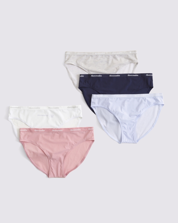 5-pack soft stretch bikini briefs, Pink Multipack view 1