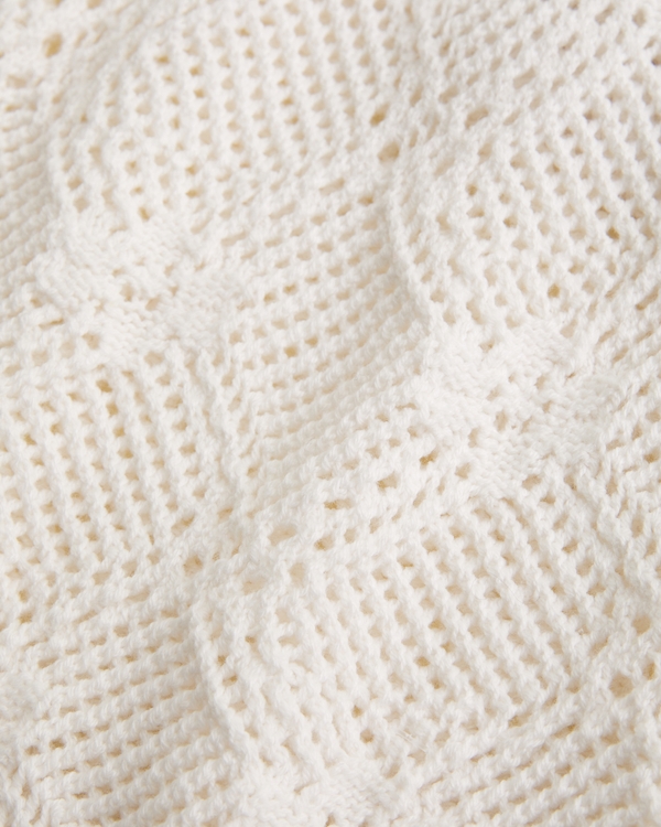 crochet-style tank and skirt coverup, Cream view 2