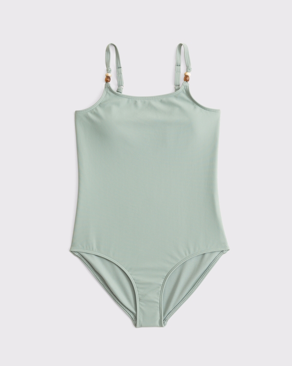 beaded one piece swimsuit, Cool Sage view 1