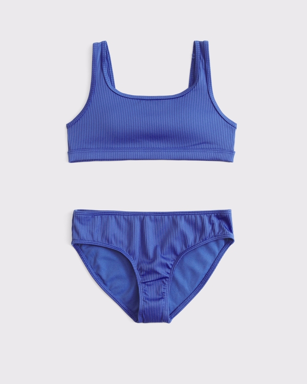 scoop neck two-piece swimsuit, Violet Blue view 1