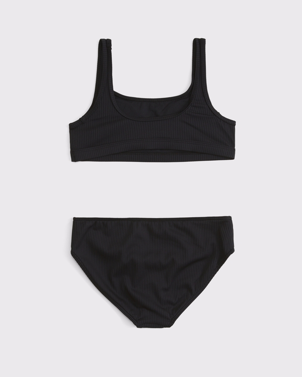 scoop neck two-piece swimsuit, Black view 2