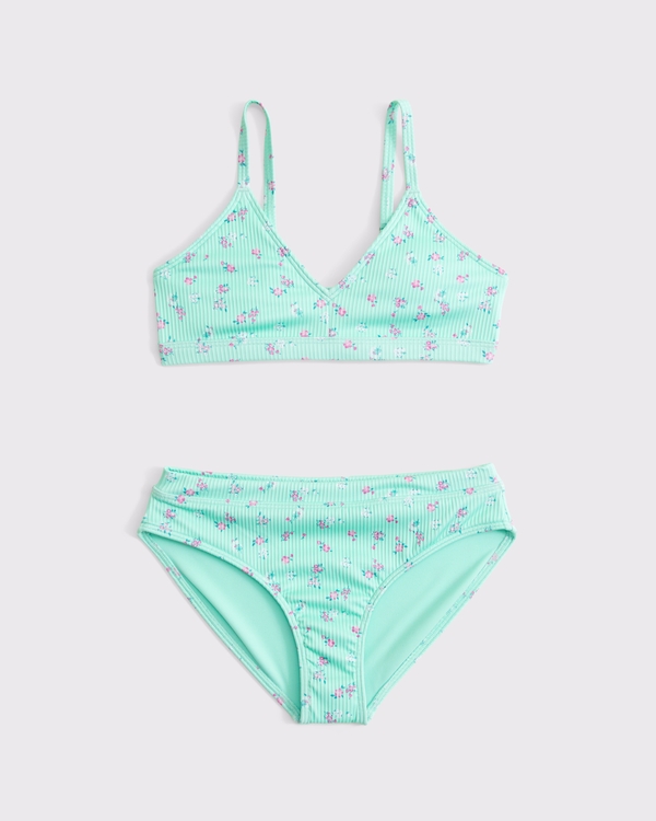 triangle two-piece swimsuit, Mint Pattern view 1