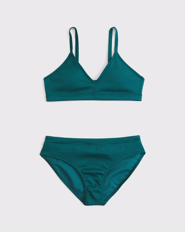 triangle two-piece swimsuit, Midnight Green view 1