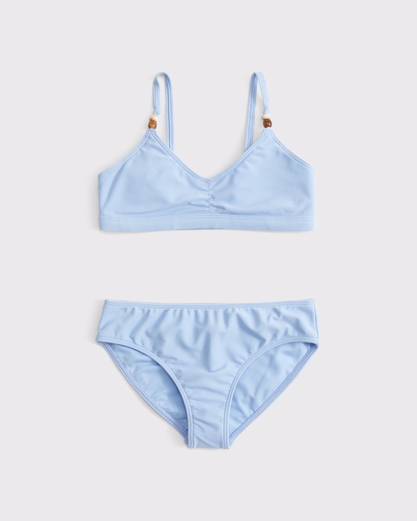 beaded triangle two-piece swimsuit, Light Blue view 1