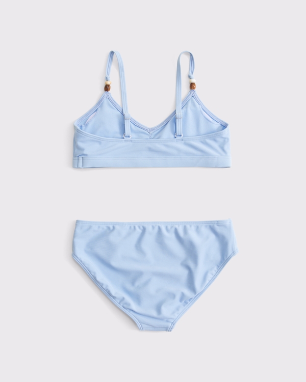 beaded triangle two-piece swimsuit, Light Blue view 2