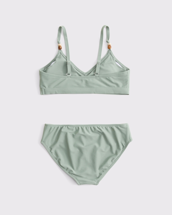 beaded triangle two-piece swimsuit, Cool Sage view 2