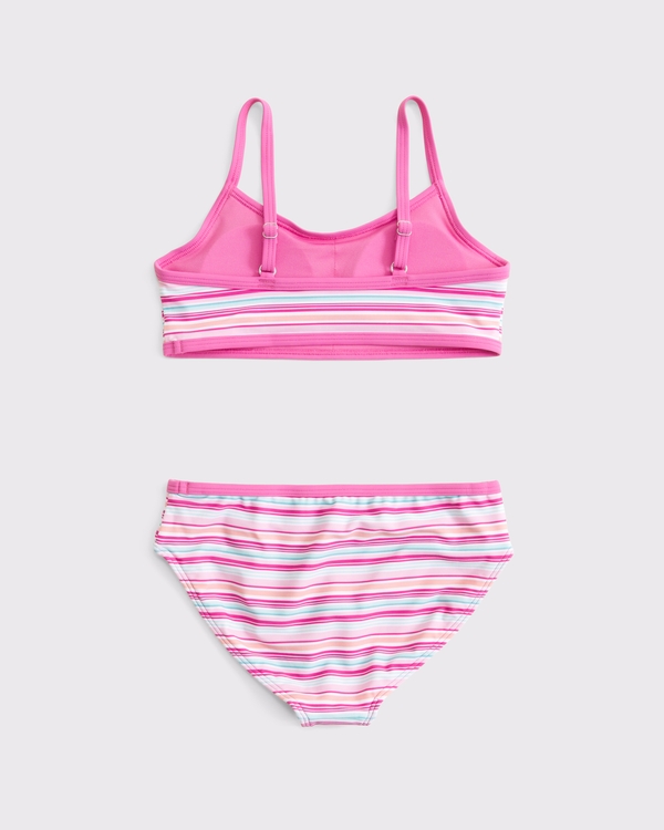 scoop neck two-piece swimsuit, Pink Stripe view 2