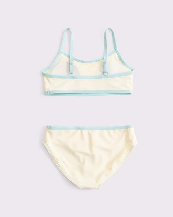 scoop neck two-piece swimsuit, Light Yellow view 2