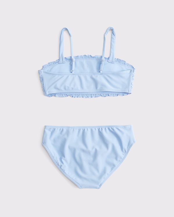 smocked bandeau two-piece swimsuit, Light Blue view 2