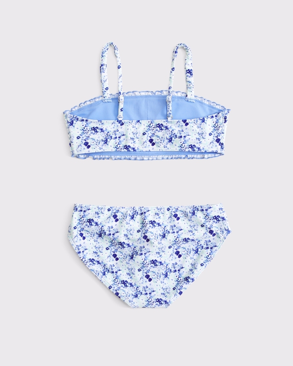 smocked bandeau two-piece swimsuit, Blue Pattern view 2