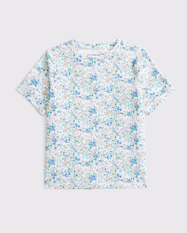 short-sleeve rashguard, Blue Floral view 1